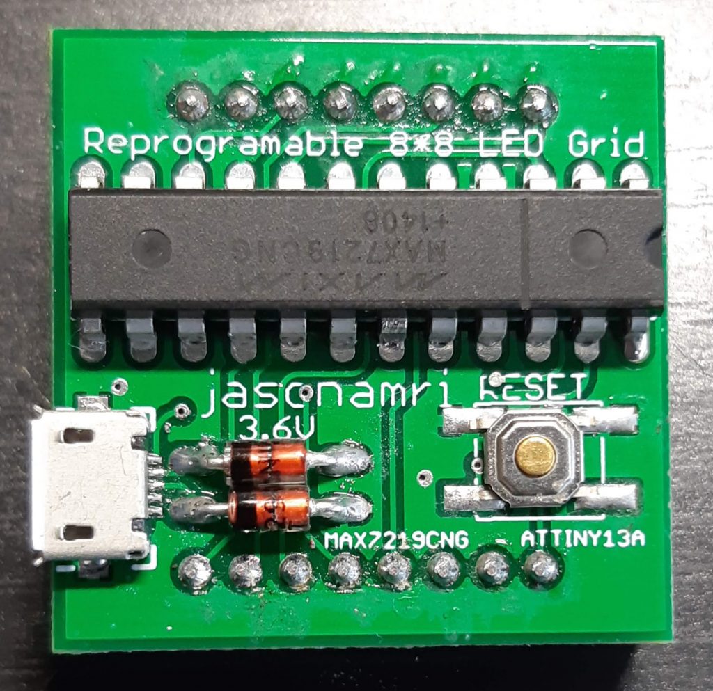 MAX7219 ← ATtiny85 Interface for LED Matrix 8x8 - TINUSAUR